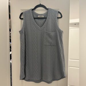 Gray Textured Sleeveless Top